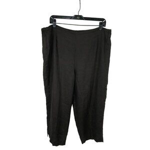 Valerie Stevens Pants Vintage 90s Linen Cropped Pull On Brown